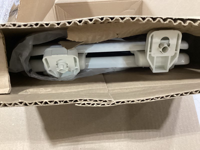 Condition photo showing As Is for mayfair linden slow close toilet seat, non slip heavy duty wood, easy install, round, white round traditional hinge