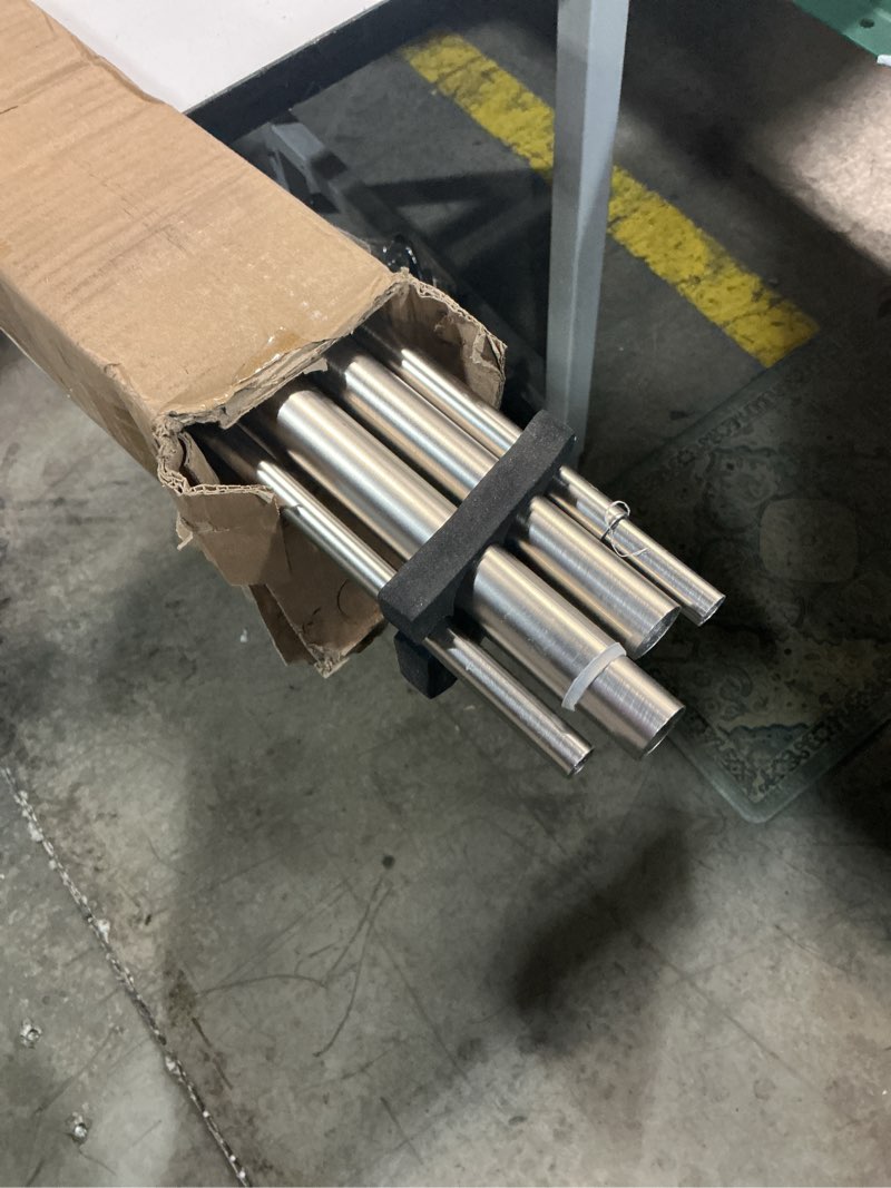 Condition photo showing Good Condition for double curtain rod 140 to 164 inch,1 inch heavy duty curtain rods for windows with solid aluminum cylindrical finials and bracket,1’’ front and 5/8’’ back telescoping double drapery rod,brushed nickel brushed nickel 140-164"