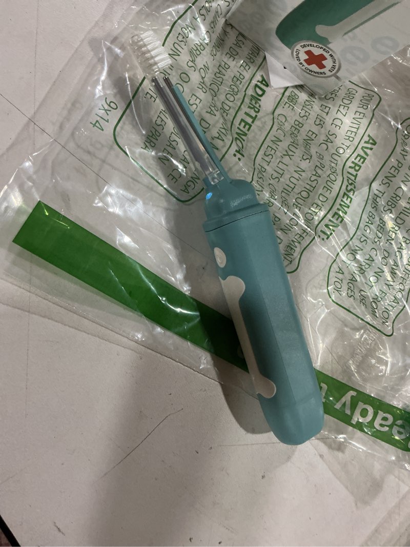 Condition photo showing Good Condition for dog toothbrush | no-vibration or noise, electrolytic technology | improves oral health & reduces bad breath | cleaning brushing kit | no toothpaste needed | dog teeth cleaning kit green 1 count (pack of 1)