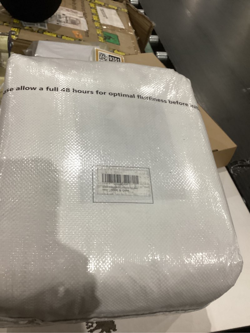 Condition photo showing New/Like New for QUEEN ROSE Mattress Topper King Size, Pillow Top Extra Thick Mattress Pad, Soft Baffle Box Overfilled Down Alternative for Back Pain, 4 Corner Straps, White King Air - White