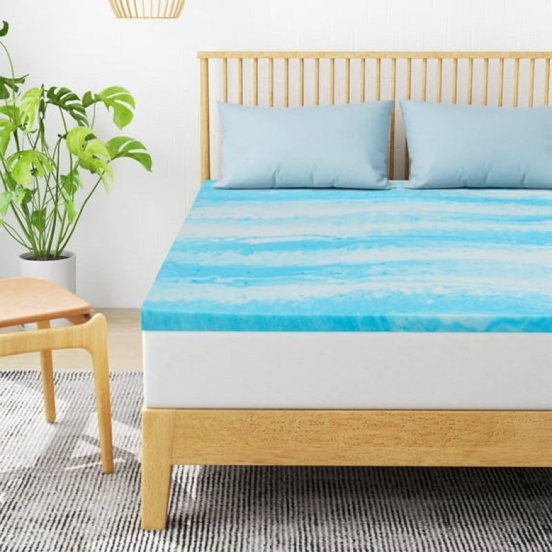 Aidoly Twin Size 2 inch Cool Memory Foam Mattress Topper, Pressure Relief Cushion
