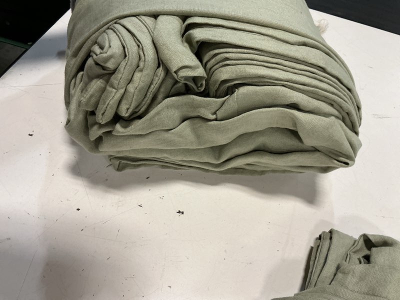 Condition photo showing Good Condition for european linen duvet cover set, full/queen, willowleaf