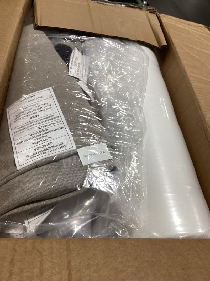 Condition photo showing Good Condition for cozyvida outdoor deep seat cushion set of 2, 22"x24"x5.1" seat & 23"x19" back, c0 water-resistant breathable fabric, uv-resistant 1000+ hrs, 30d foam with recycled fiber fill,natural linen natural linen 22"x24"x5.1" 2sets