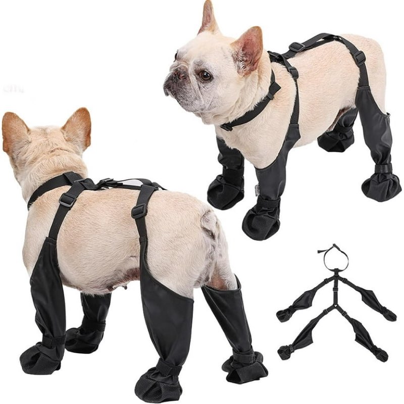 dog suspender boots, anti-slip & fall waterproof dog shoes leggings, dog paw protector for small med size xl