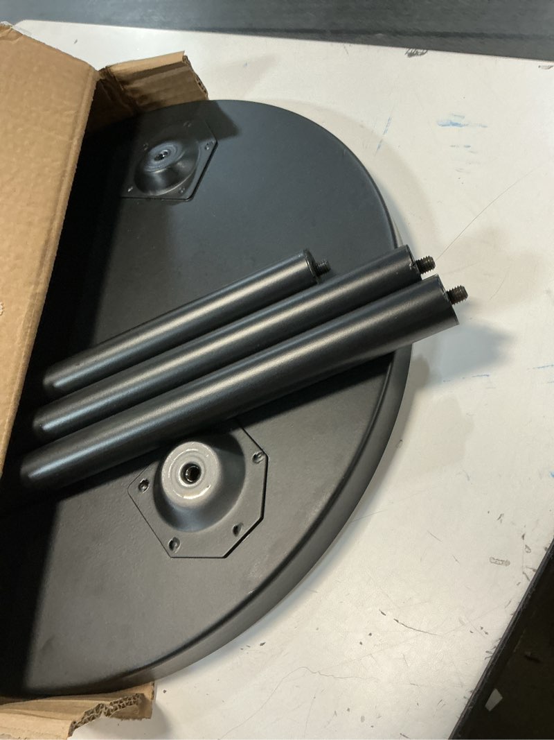 Condition photo showing Good Condition for linpla decent end/side tables - small round accent table, metal black narrow night stands with 3 legs, ideal for any room-side tables living room, bedroom, tall plant stand balcony, indoor & outdoor