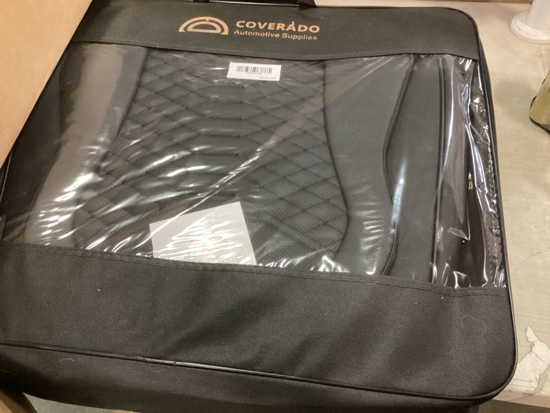 Coverado Car Seat Covers, Front Seat Cover, 2 Pack Universal Seat Covers for Cars, Breathable Nappa Leather Seat Covers, Waterproof Car Seat Protectors, Automotive Seat Covers Fit for Most Cars Black