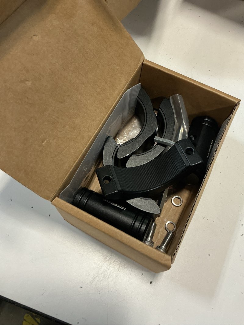 Condition photo showing As Is for 2pcs aluminium alloy light bar mounts, sturdy cnc machined fog light mounts for motorcycle atv utv, horizontal & vertical adjustable tube clamp mounting brackets for 1.38"-2.44" roll cage