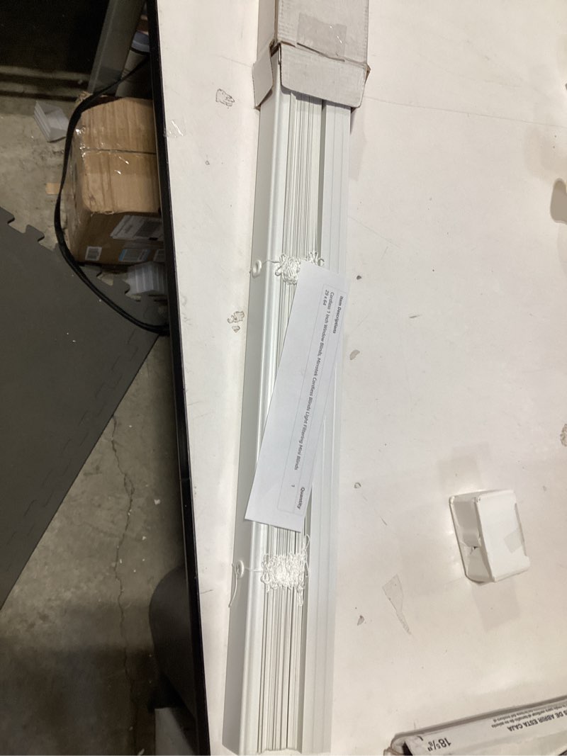 Condition photo showing Good Condition for Cordless 1 Inch Window Blinds, Mirrotek Cordless Blinds Light Filtering Mini Blinds 29 x 64