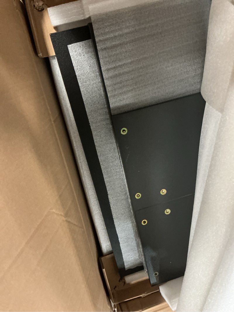 Condition photo showing As Is for Rolanstar L Shaped Standing Desk with Keyboard Tray, Height Adjustable Corner Desk with LED Light & Power Outlet, Electric Sit Stand Computer Desk with Monitor Stand, Black