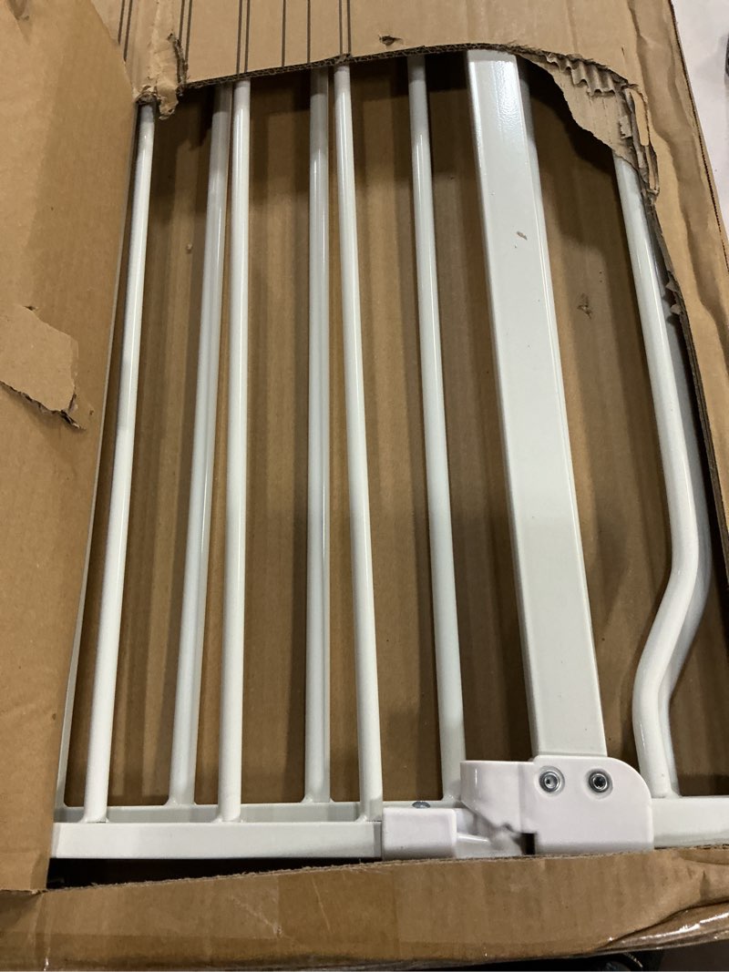 Condition photo showing Good Condition for Extra Wide Baby Gate 57.5-62.2 Pressure Mounted,Child Dog Pet Safety Gates with Walk Through Door for Doorways Stairs No Drilling in Door,White 57.5-62.2inch