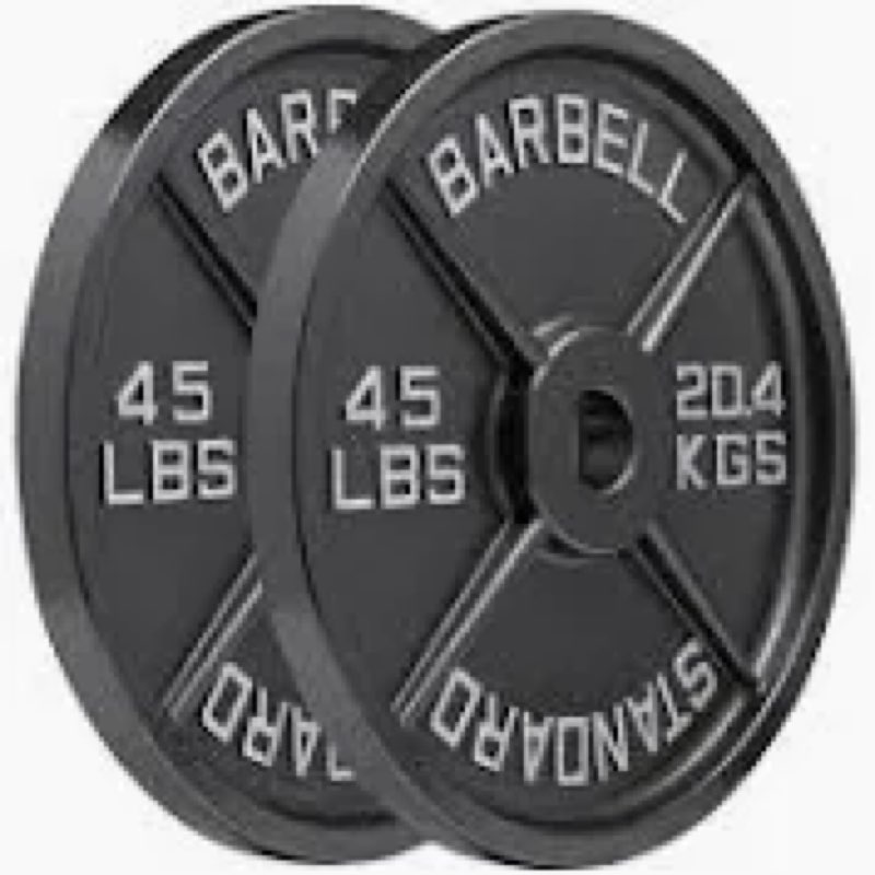 Fitvids Cast Iron 1-Inch Standard Weight Plate for Strength Training & Weightlifting, Multiple Weigh