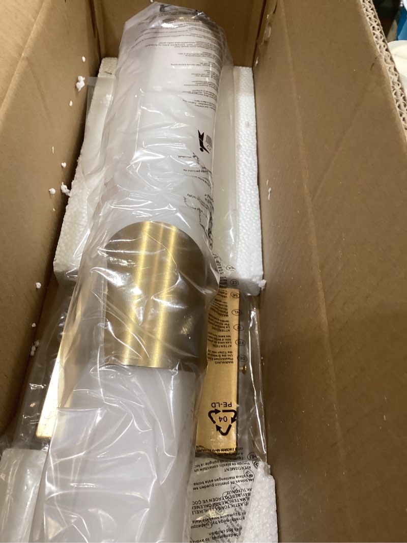Condition photo showing New/Like New for modern wall sconce 22 ihch gold bathroom sconces led wall lighting fixtures with acrylic shade hardwired long vanity lights over mirror for bedroom living room hallway gold 22.2 inch-1 pack