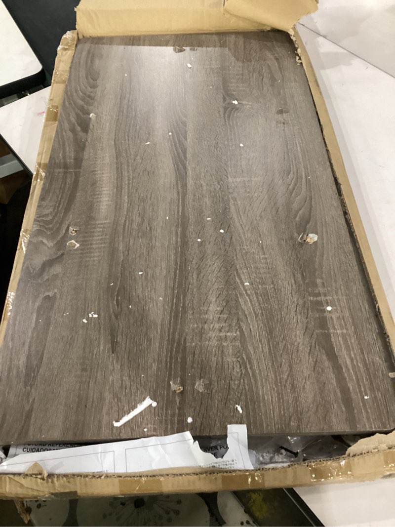 Condition photo showing As Is for incomplete**** furinno beginning coffee table, french oak grey , 19.45d x 35.59w x 15.63h in french oak 36 inches, straight legs
