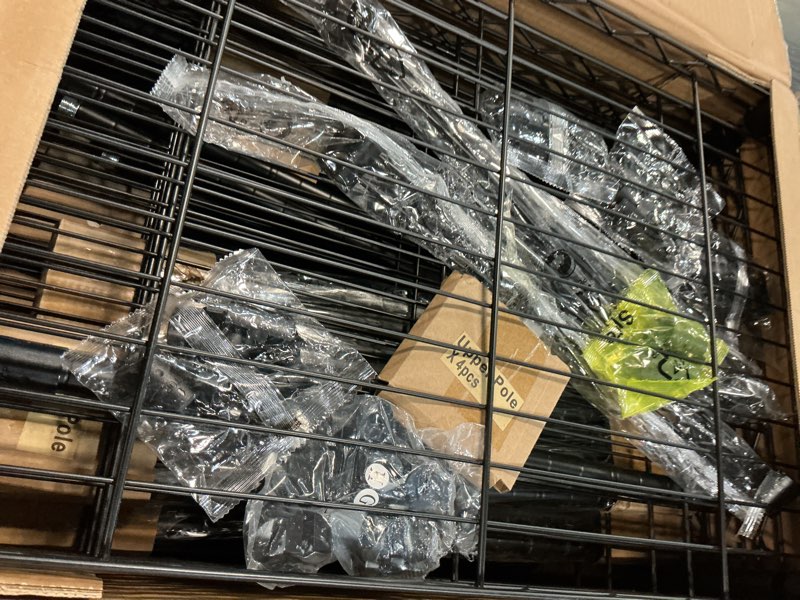 Condition photo showing Good Condition for ulif e13c heavy duty closet organizer system?freestanding clothing racks for hanging clothes?adjustable garment rack 63" w x 16" d x 77" h hold 960 lbs?black clothing rack with black dustproof cover black rack with black cover