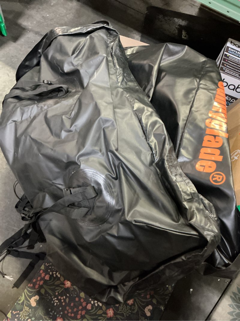 Condition photo showing As Is for Sunnyglade Waterproof Roof Top Cargo Bag 15 Cubic Feet The Car Top Carrier Bag Fits All Roof Racks