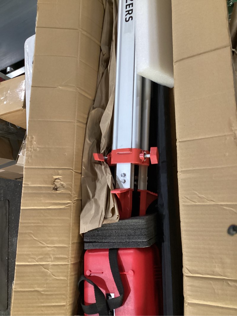 Condition photo showing New/Like New for kezers 32x automatic optical level kit with tripod, self-leveling magnetic dampened compensator and transport lock, aluminum survey tripod, 9ft grade rod, carrying case 32x transit level kit with tripod