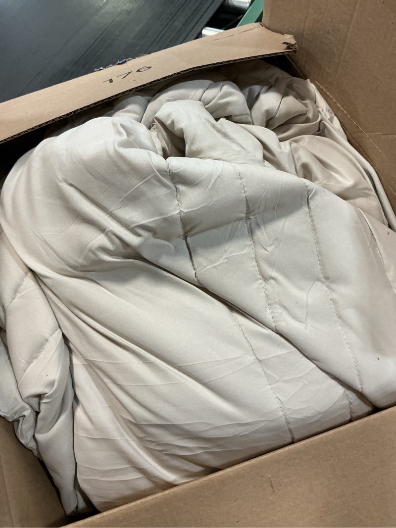Condition photo showing Good Condition for cozylux king size comforter sets - 7 piece bed in a bag beige comforter set with sheets luxury bed set all seasons, soft bedding set with down alternative comforter, sheets, pillowcases & shams beige king