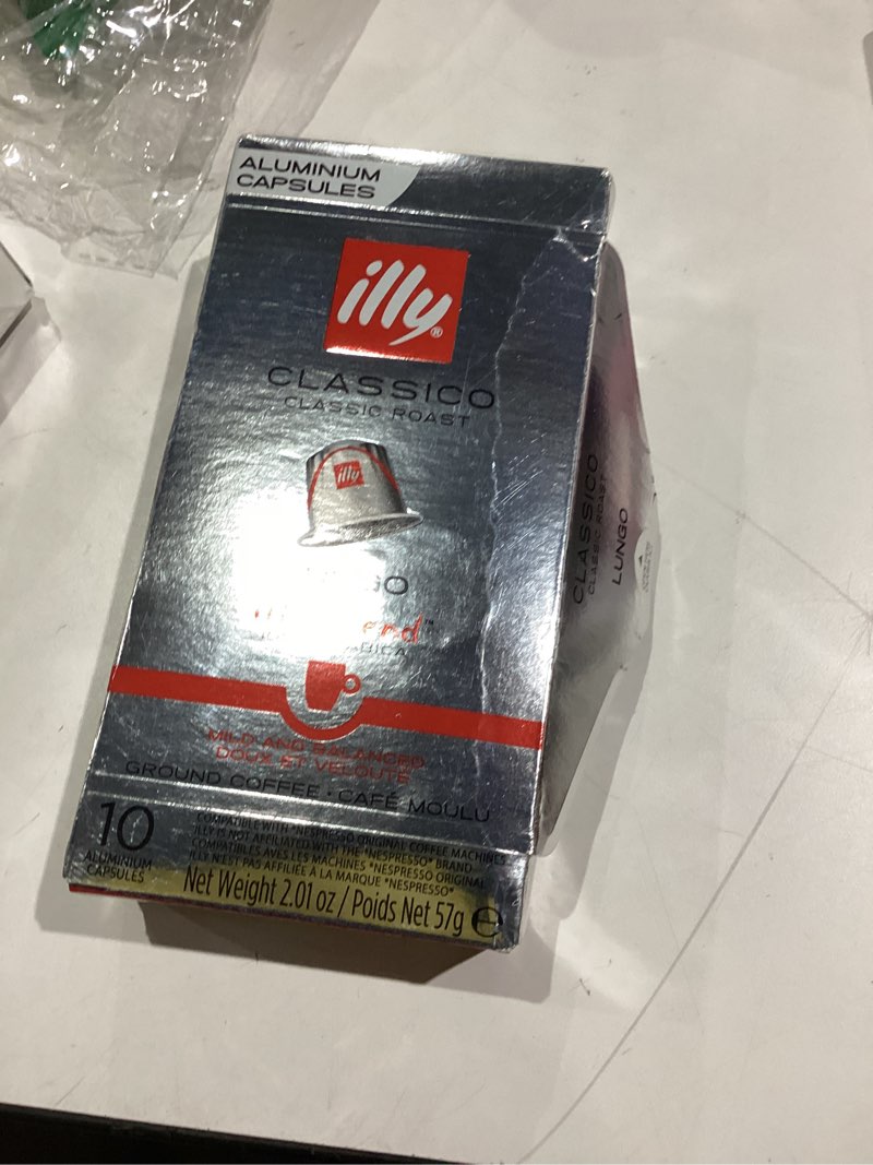 Condition photo showing Good Condition for Illy Espresso Compatible Capsules - Single-Serve Coffee Capsules & Pods - Classico Lungo Roast - Notes Of Caramel, Orange Blossom & Jasmine Coffee Pods - For Nespresso Coffee Machines – 10 Count Lungo Medium Roast 10 Count (Pack of 1)