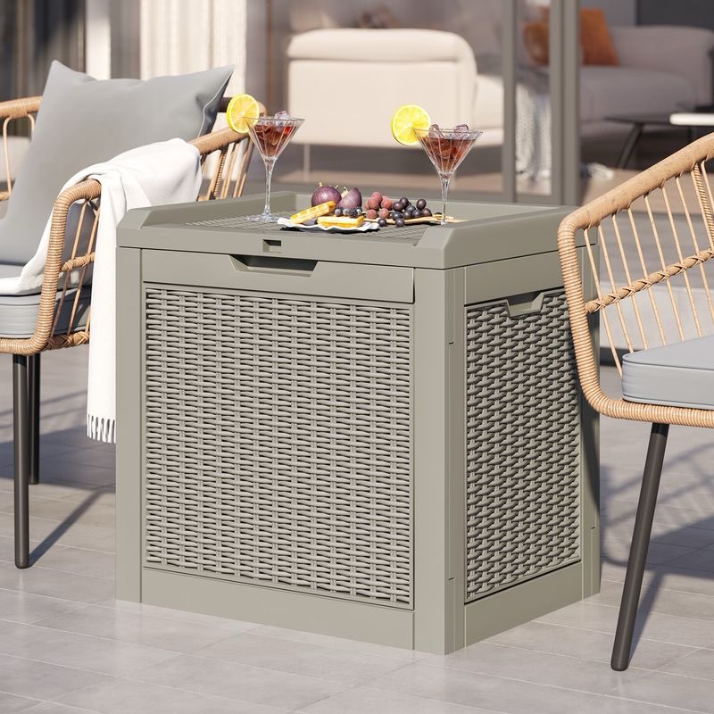 Small Waterproof Rattan Storage Box with Side Handles