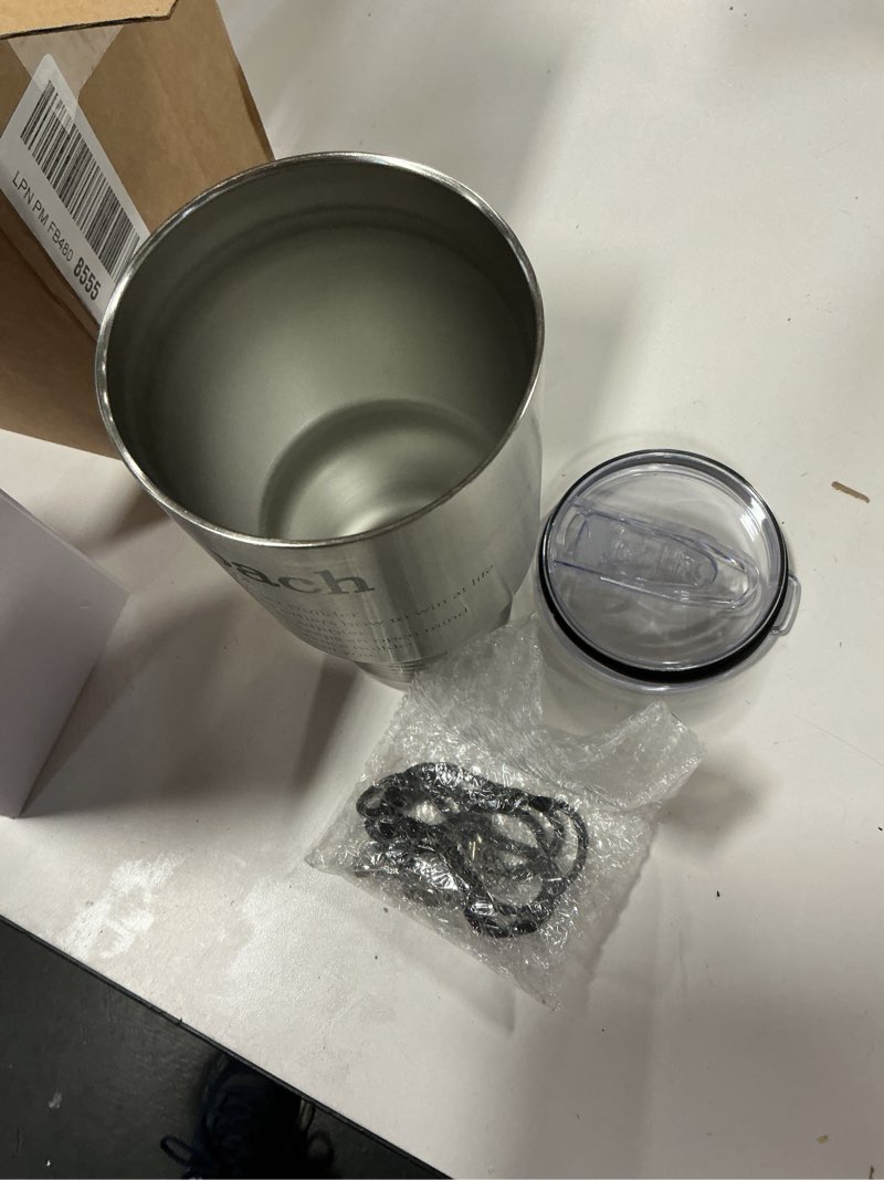 Condition photo showing New/Like New for Newtay Baseball for Coach Gifts for Men, for Coach Tumblers, Stainless Steel Travel Mug with Lid, for Coach Whistles with Lanyard, Soccer Volleyball Basketball Football Gifts for Men Women (Silver)