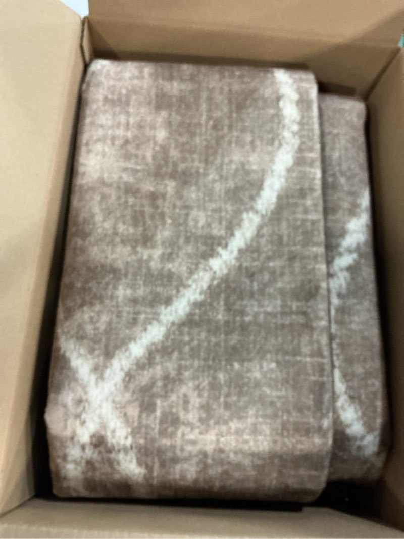 Condition photo showing Good Condition for area rugs 6x9 washable rug, non-slip rugs for living room, low pile bordered rugs alfombras, large print rubber backing indoor carpet for home decor bedroom nursery dining room, brown brown 6' x 9' (rectangular)