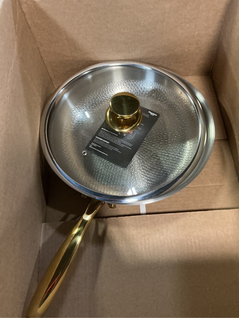 Condition photo showing Good Condition for titanium pans for cooking | 12 inch pure tagine titanium skillet with lid | hammered chef-grade design | pfas/pfoa/ptfe-free | induction & oven-safe, dishwasher safe ø12in+lid