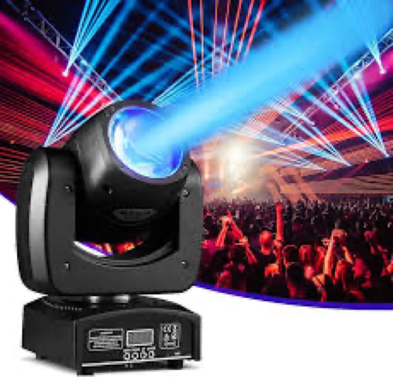 Moving Head Light 90W LED Beam Stage Light RGBW 4-in-1 DJ Lights Moving Head Spot Sound Activated DM