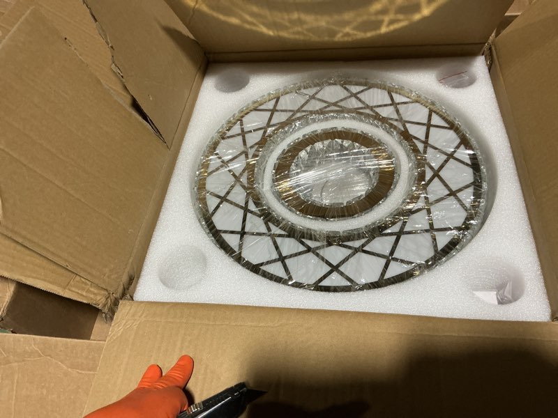 Condition photo showing Good Condition for 16 inches glam chandelier bedroom led light fixtures modern ceiling lighting for hallway kitchen dining room remote dimmable gold ceiling light
