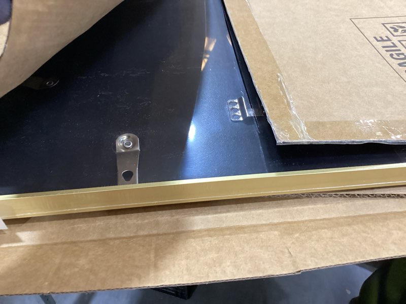 Condition photo showing Good Condition for americanflat 6x20  picture frame with polished plexiglass - use as 6x8 frame with mat or display 16x20 photo without mat - streamline collection - thin border picture frames for wall - gold gold