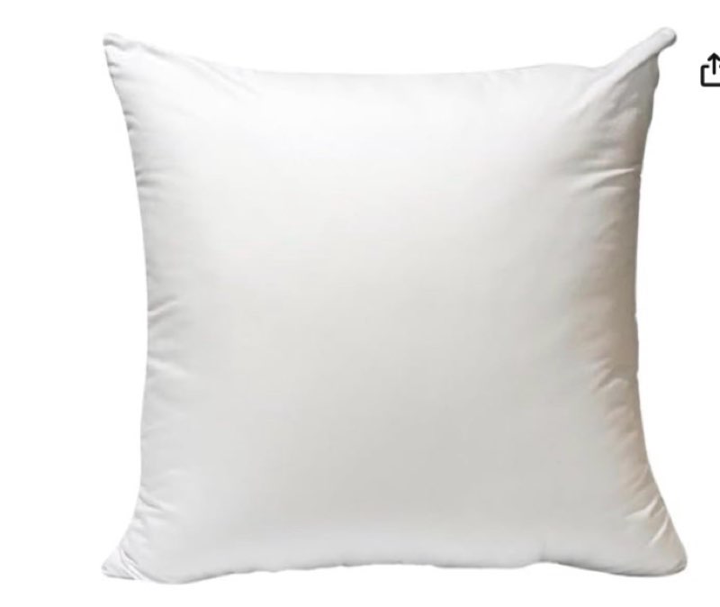 Almohada de algodón PP con textura de algodón blanco de alta calidad, hipoalergénica, almohada de fibra de poliéster cuadrada falsa (20 x 20, paquete de 1)