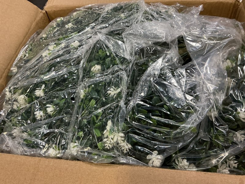 Condition photo showing New/Like New for Yunlly 4 Pcs Artificial Flowers Fake Boxwood Topiary Ball Tree 27 Inch Outdoor Faux Bush Balls, Realistic UV Resistance Fake Shrub Plant with Spike for Garden Porch Patio Indoor Decor (White) White 4