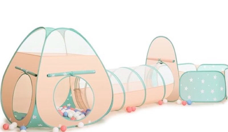 sisticker 3 in 1 kids play tent with baby ball pit and play tunnel, toddler climbing toys for boys, girls, babies, indoor outdoor pop up playhouse tunnel toys (balls not included)