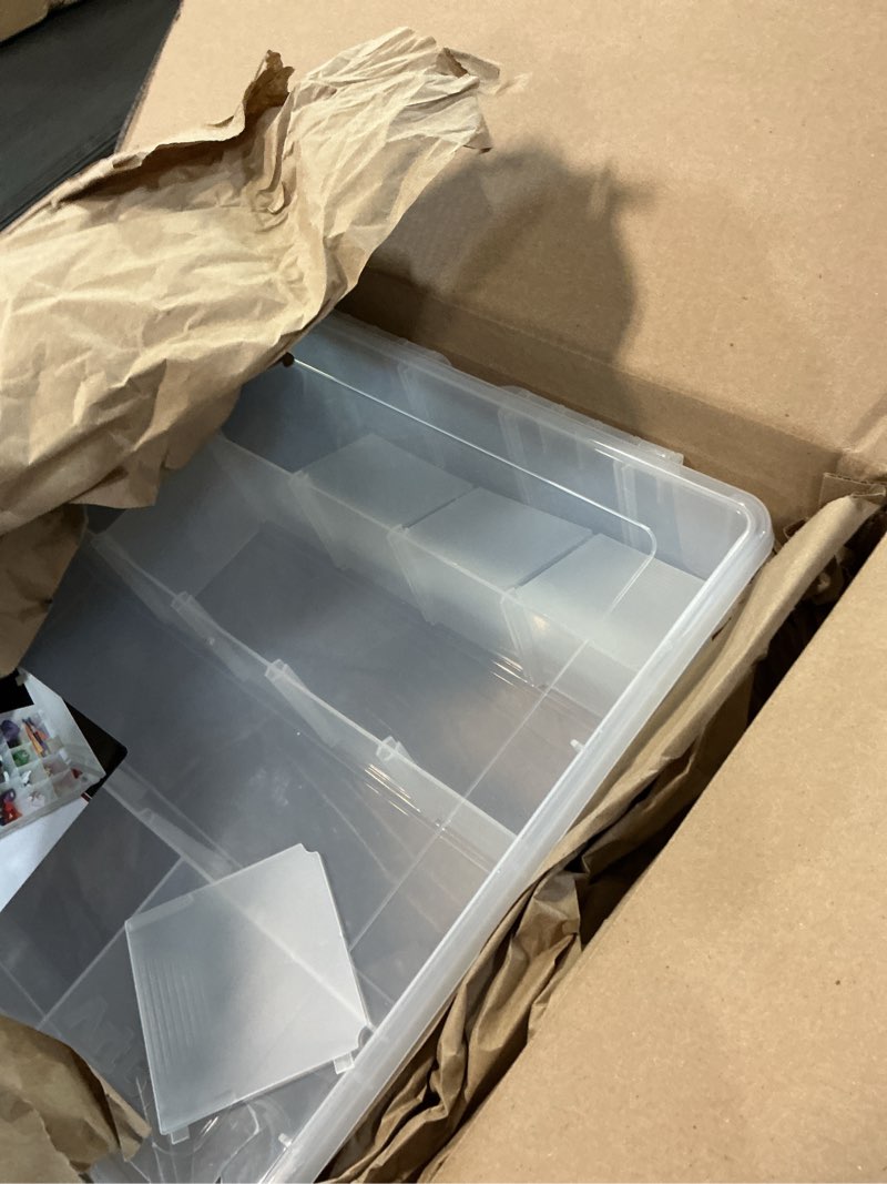 Condition photo showing Good Condition for ArtBin 9007AB Super Satchel with Removable Dividers, Portable Art & Craft Organizer with Handle, [1] Plastic Storage Case, Clear 1 Pack Removable 