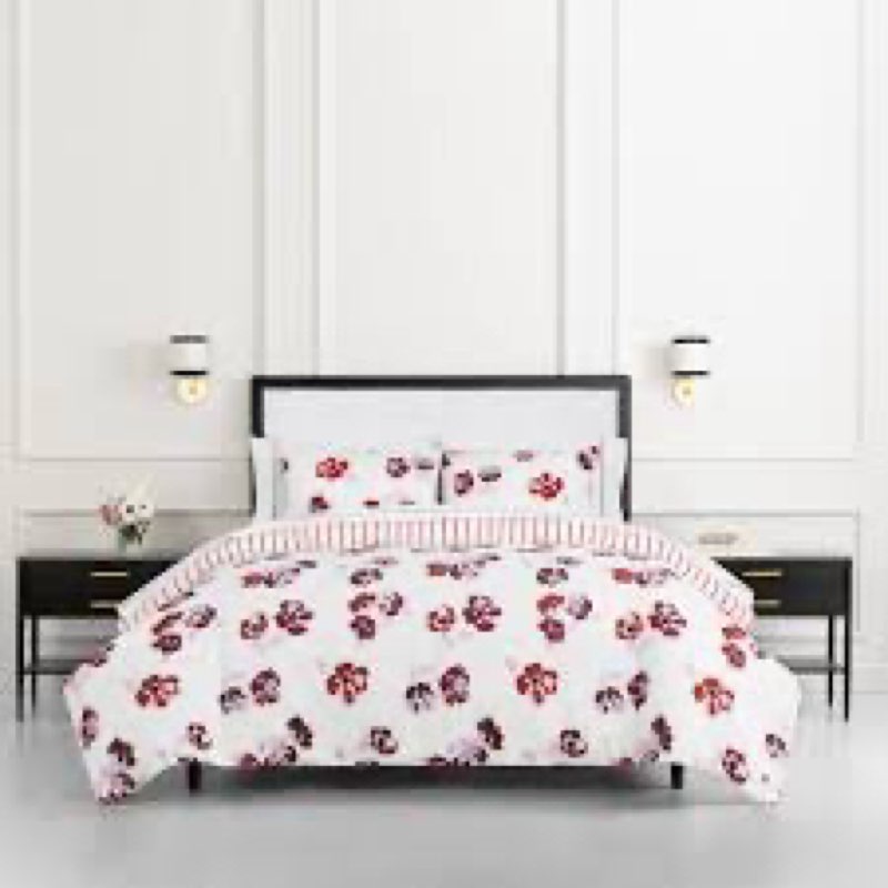 Kate Spade New York Fall Poppies King Comforter Set, 300 Thread Count and 100% Cotton, All Season 3 