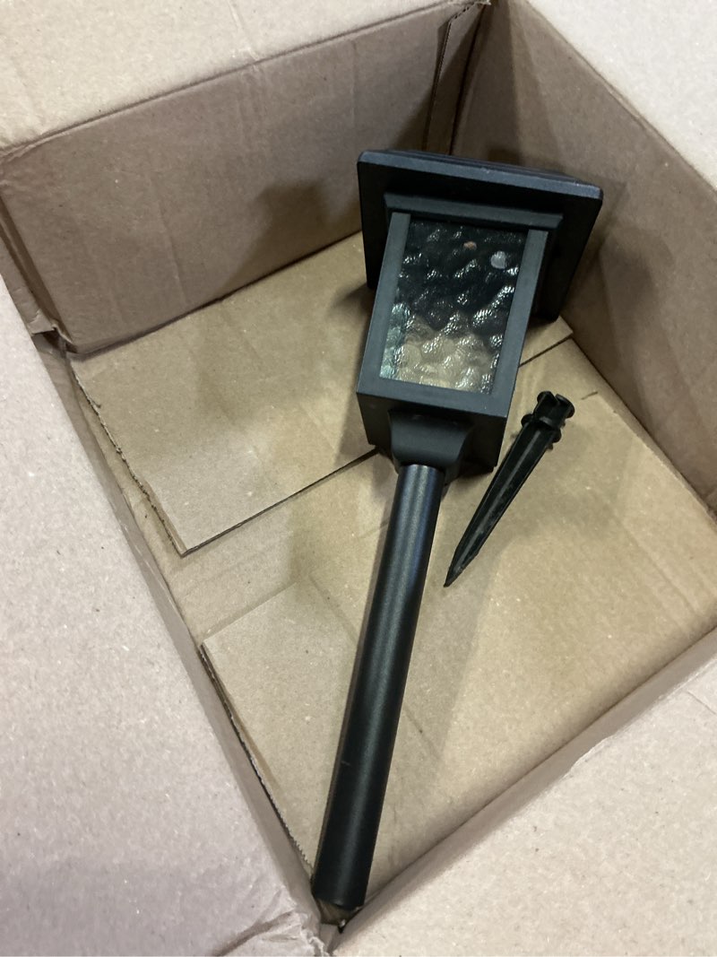 Condition photo showing As Is for harbor breeze classic black solar led outdoor path light