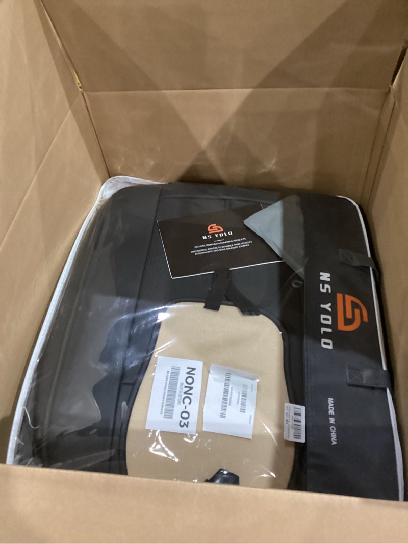 Condition photo showing Good Condition for NS YOLO Universal Fit Full Coverage Leather Car Seat Covers for Cars,SUVs and Pick-up Trucks, Car Seat Protector,Automotive Seat Covers Full Set,Car Seat Cushion,Black Seat Cover for 5 Seats Black Full Set