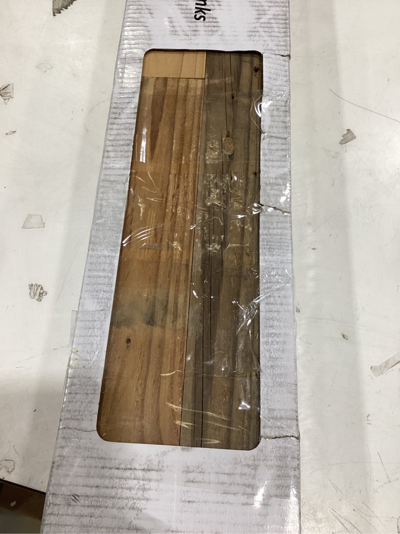 Condition photo showing Good Condition for luxdecor real reclaimed wood planks for wall-10 pieces easy nail-up shiplap rustic style 6" wide wood shiplap panels for wall 19.44 sq ft (natural weathered brown)