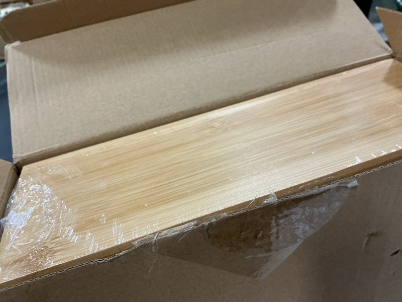 Condition photo showing New/Like New for Retro Shaw Large Expandable Kitchen Lids Organizer for Cabinet, Covers, Pantry, Drawer & Countertop Storage, with 3 Adjustable Dividers, Hand-made Bamboo Food Container