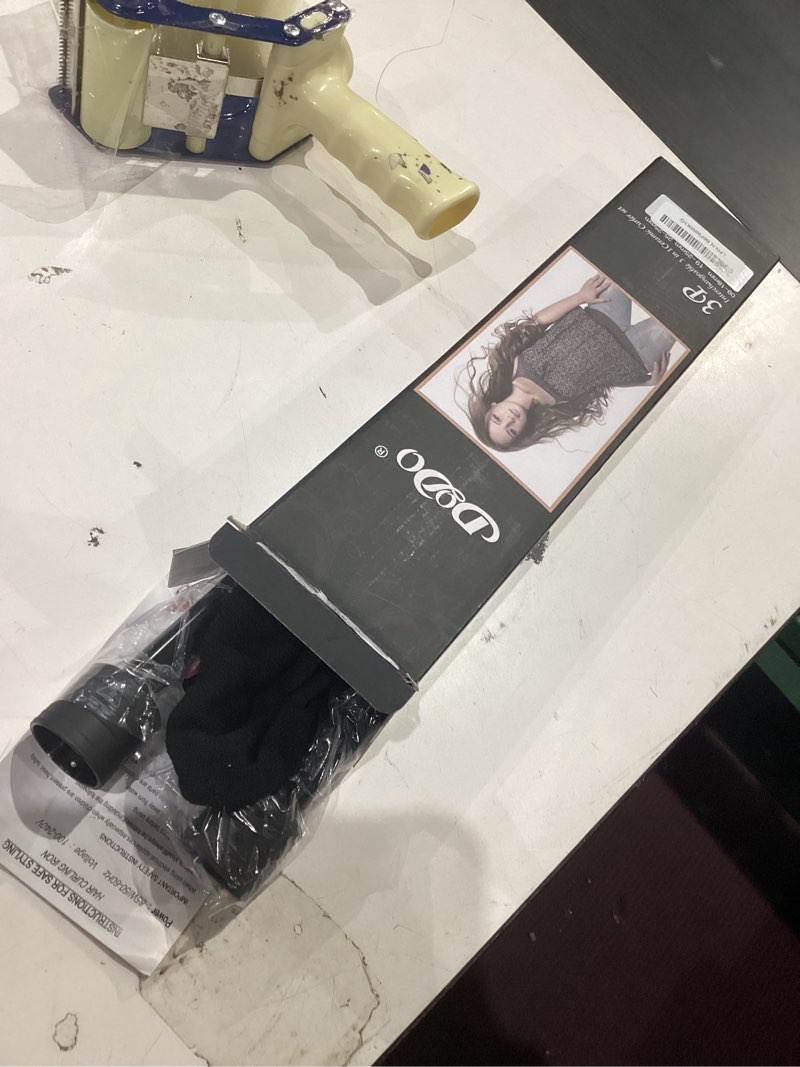 Condition photo showing As Is for 5 in 1 curling wand set: ohuhu curling iron wand 5pcs 0.35 to 1.25 inch interchangeable ceramic barrel heat protective glove 2 clips dual voltage hair curler for girl women mother's day gift black black 5 in 1 set