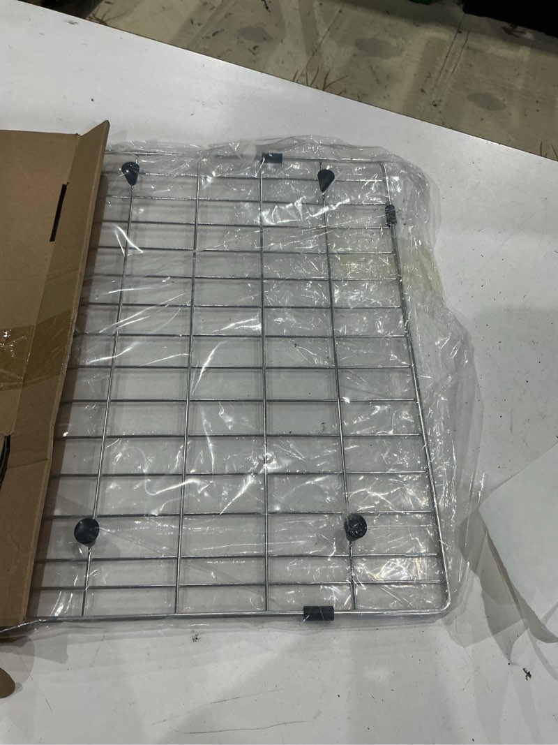 Condition photo showing Good Condition for serene valley 29-5/16" x 16-3/8" sink bottom grid, rear drain with corner radius 3/16", sink grids stainless steel nlw3017r