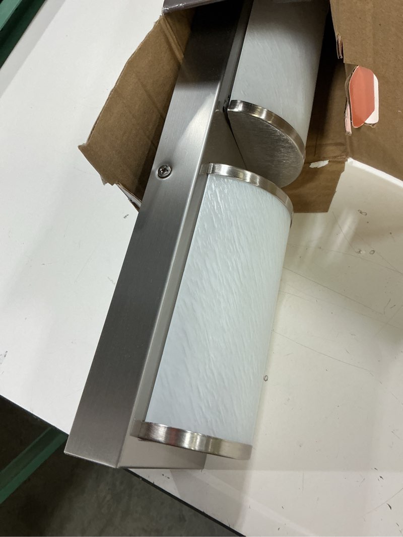Condition photo showing As Is for allen + roth kinsley 37-in 5-light brushed nickel led modern/contemporary vanity light bar