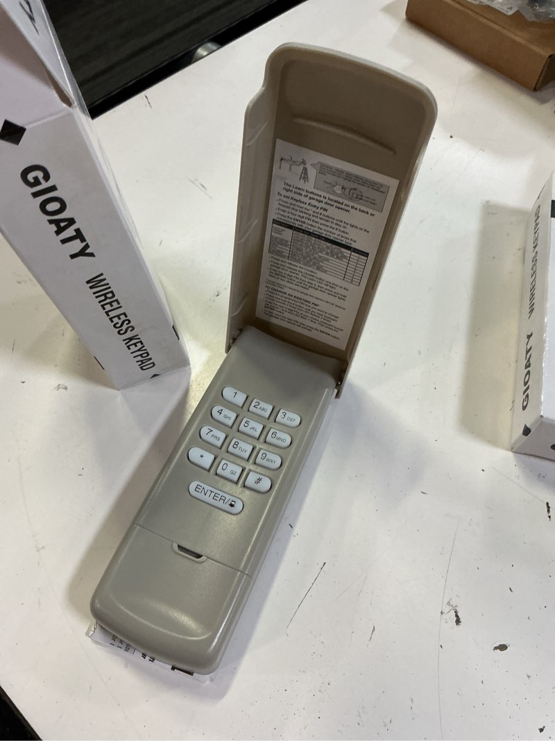 Condition photo showing Good Condition for universal garage door opener keypad for liftmaster chamberlain craftsman wayne dalton openers produced since 1993, wireless keypad keyless entry, replaces 877/878max 377/977/877/66lm, safe security gray