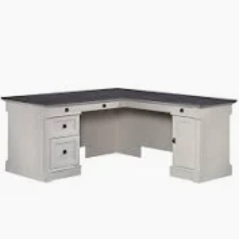 (Incomplete)Palladia 68.74 in. L-Shape Glacier Oak Computer Desk with Flip-Down Keyboard Drawer and File Storage