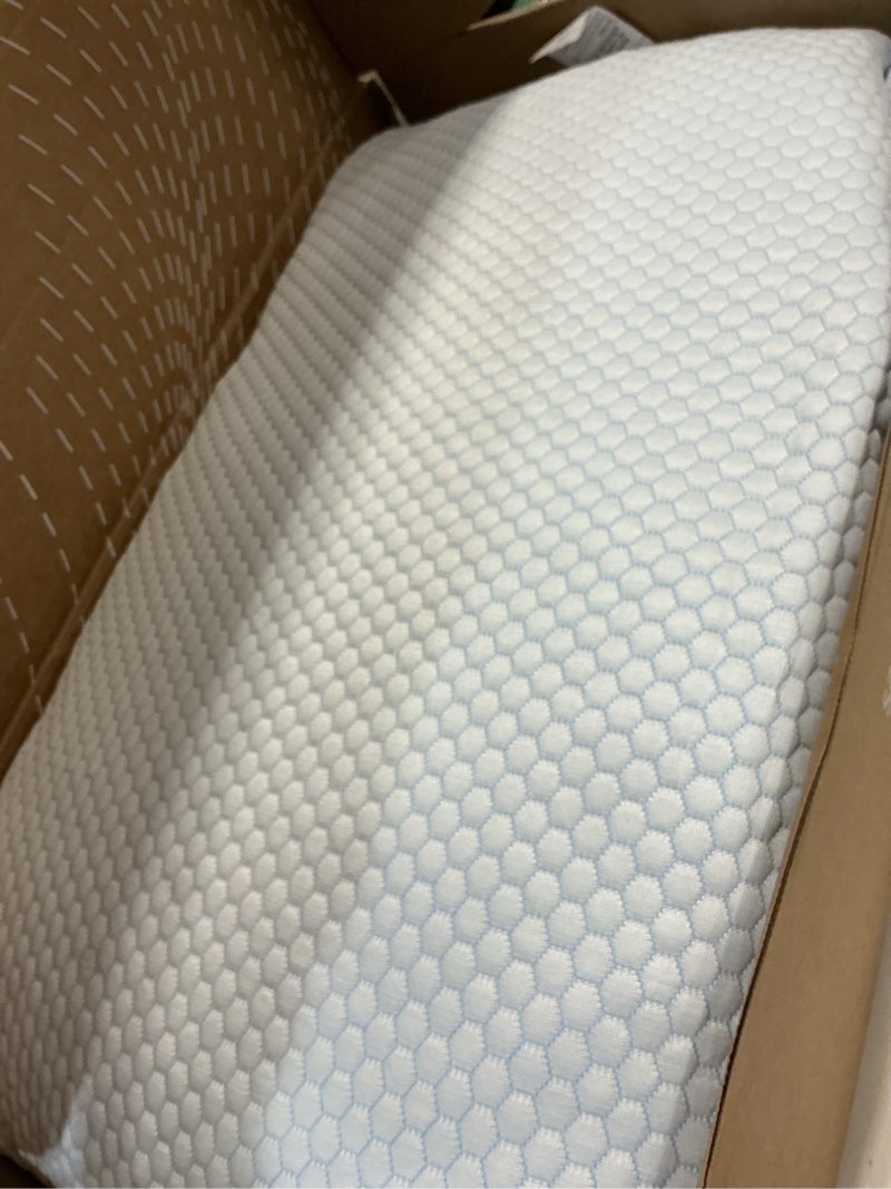 Condition photo showing As Is for nectar tri-comfort cooling pillow - adjustable firmness & support - cooling cover - pressure relief - helps reduce neck pain - premium memory foam & microfiber down alternative standard