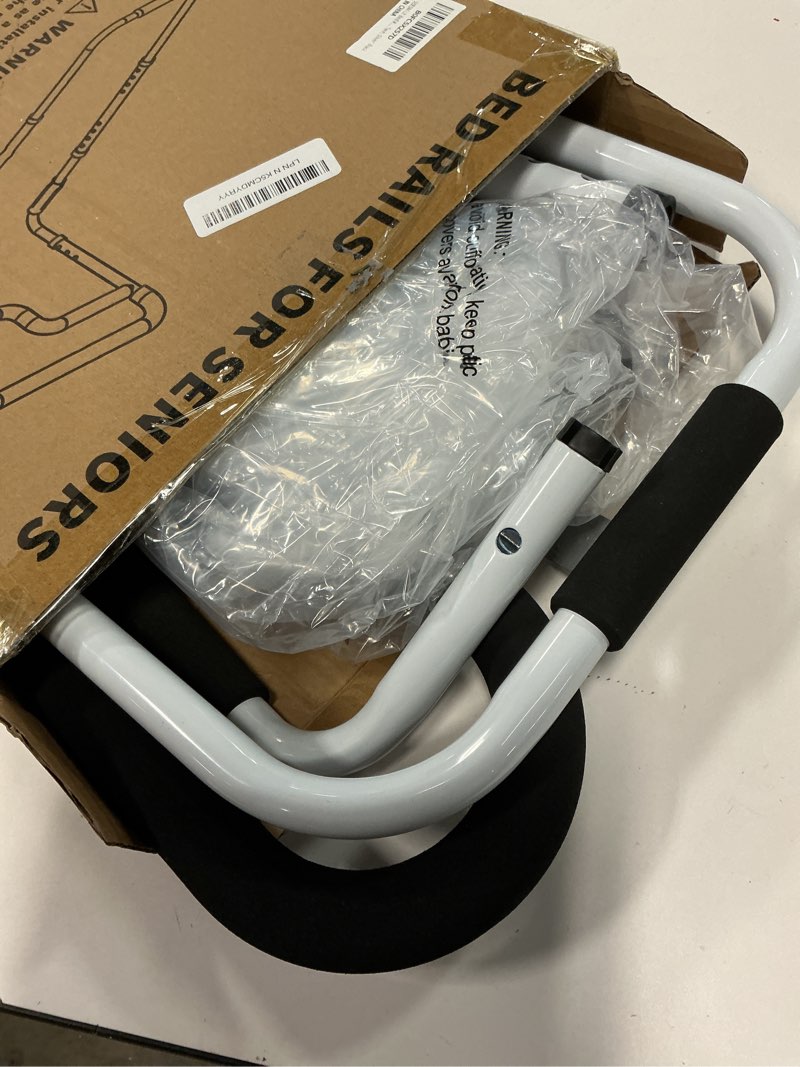 Condition photo showing As Is for Bed Rails for Elderly Adults Safety, Adjustable Bed Assist Rail for Seniors, Bed Safety Rail with Storage Bag and Fixing Strap, Fit King, Queen, Full, Twin, Sliver Black