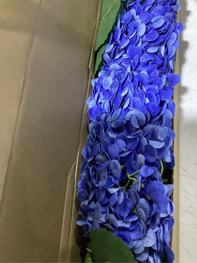 Condition photo showing Good Condition for waipfaru 21" real touch dark blue hydrangea artificial flowers with long stem & leaves, full latex faux hydrangea flowers for home decor party floral arrangements wedding bouquets centerpieces, 4pcs dark blue 4pcs
