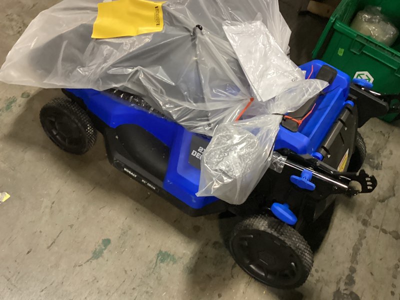 Condition photo showing As Is for kobalt 40-volt 21-in self-propelled battery walk mower (battery and charger included)