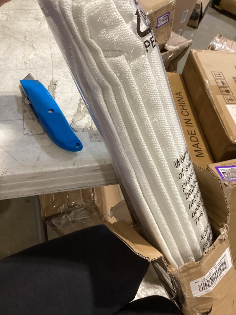Condition photo showing Good Condition for lazblinds no drill roman shades for windows, cordless light filtering window shades with uv protection, polyester fabric for bedroom & living room, 43" w x 64" h, off white light filtering - off white 43"w x 64"h