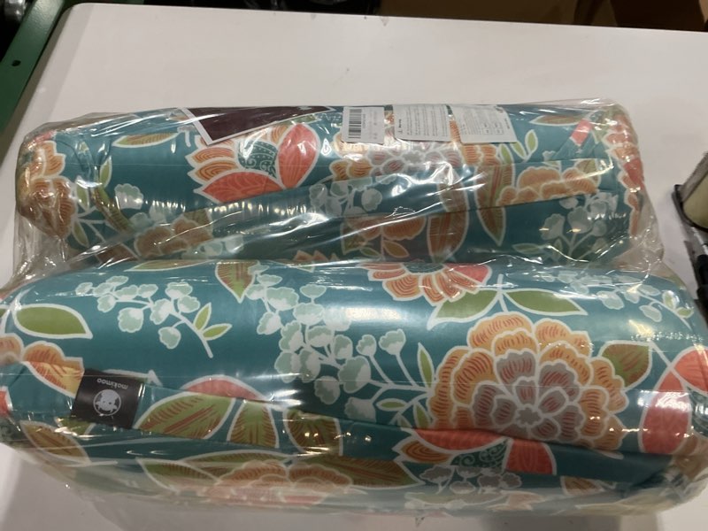 Condition photo showing New/Like New for Outdoor Patio Cushion, Rocking Chair Cushion, Tufted Pads, Set of Upper and Lower with Ties Pack of 2 (2 Sets) - Back 20"×17", Seat 17"×17" (Green Bottom Flowers)