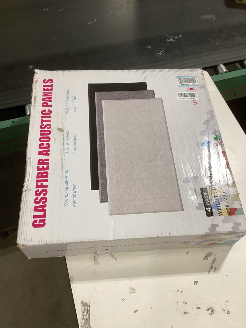 Condition photo showing Good Condition for UMIACOUSTICS 4 PCS Acoustic Panels with Hanging Brackets, 2” Thick Fiberglass Sound Proof Panels Removable for Studios, Office, Home Theater Wall- Linen 23.6" x 11.8"-4pcs Linen